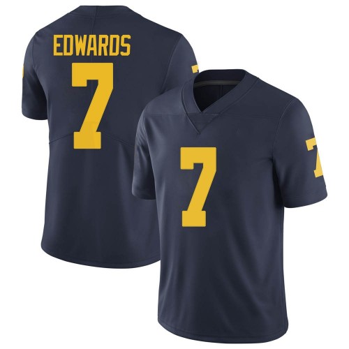 Donovan Edwards Michigan Wolverines Men's NCAA #7 Navy Limited Brand Jordan College Stitched Football Jersey EYK2854PE